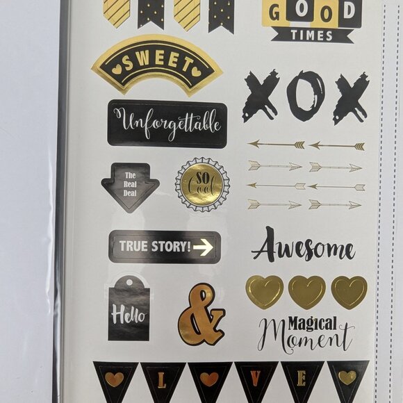 Recollections Scrapbook Album Kit The Good Life 95 Pieces 12"x12" Black Gold New - Picture 10 of 14